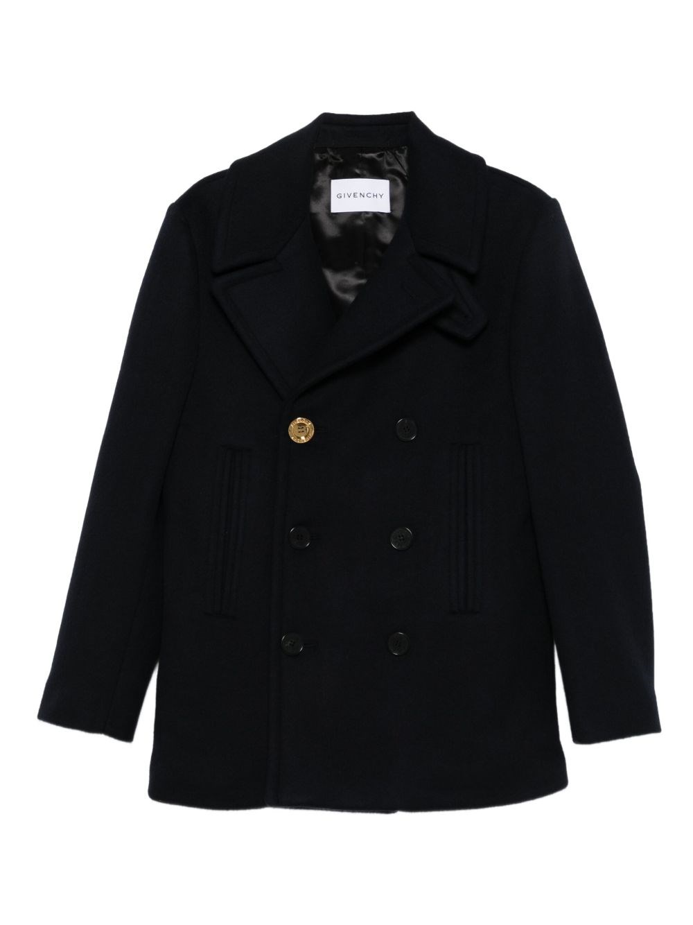 Givenchy Double-breasted Coat Featuring Front Pockets In Blue