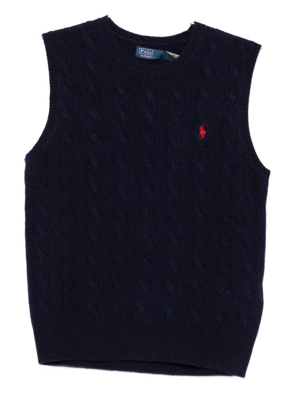 Polo Ralph Lauren Sleeveless Top With Woven Knit In Blue