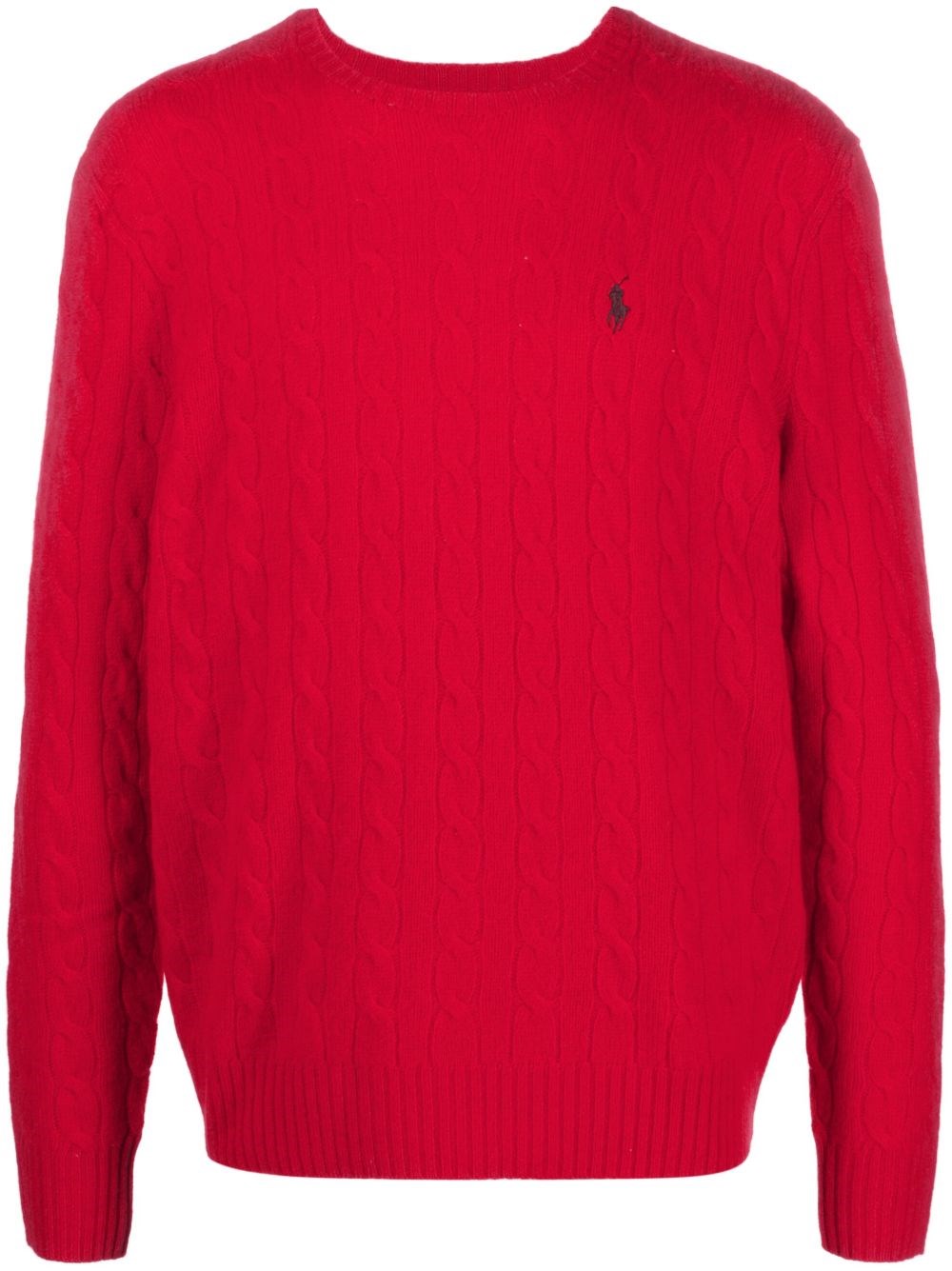 Polo Ralph Lauren Cable-knit Wool-cashmere Jumper In Red