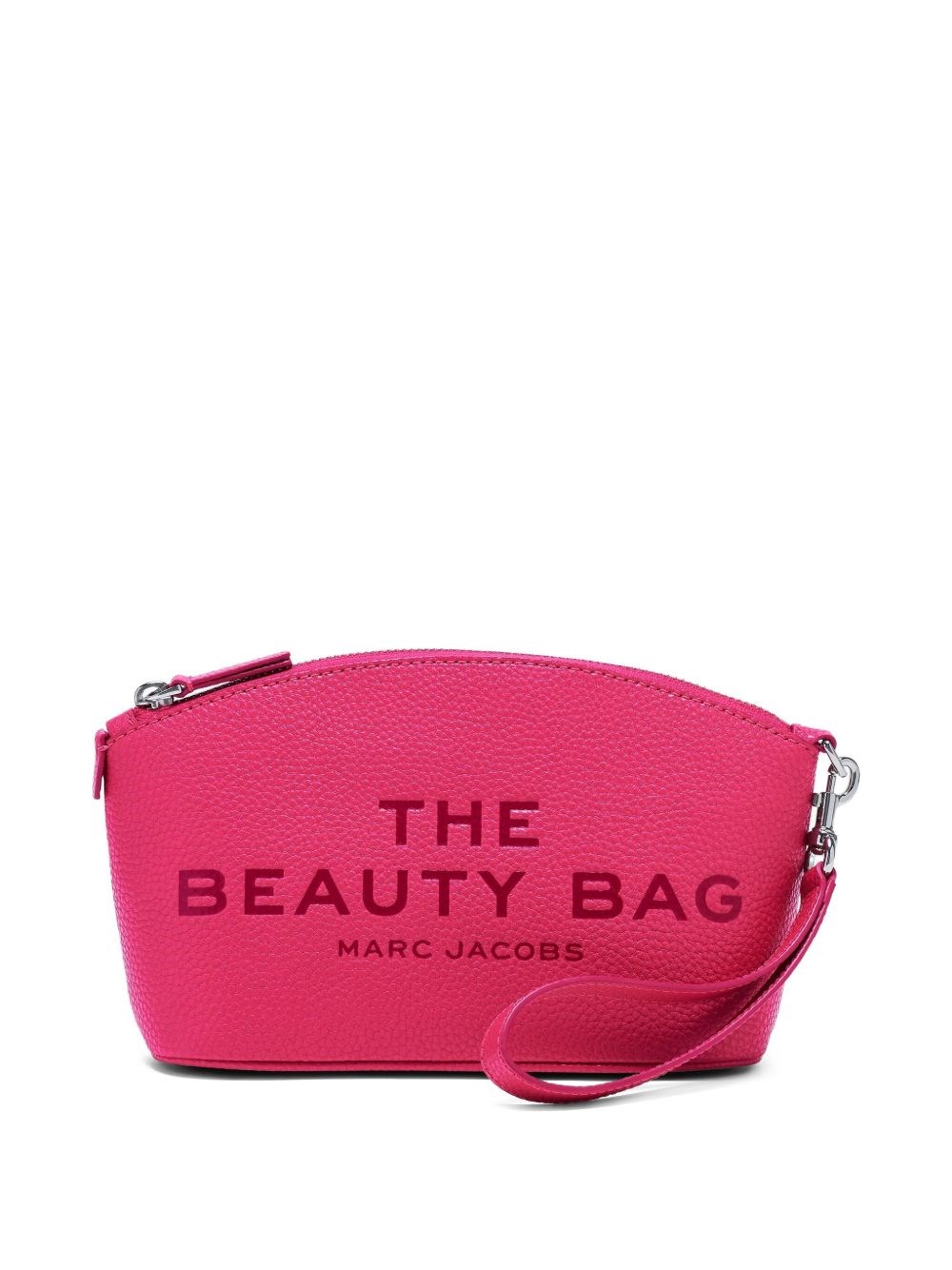 Marc Jacobs Embossed Logo Leather Cosmetic Bag In Pink
