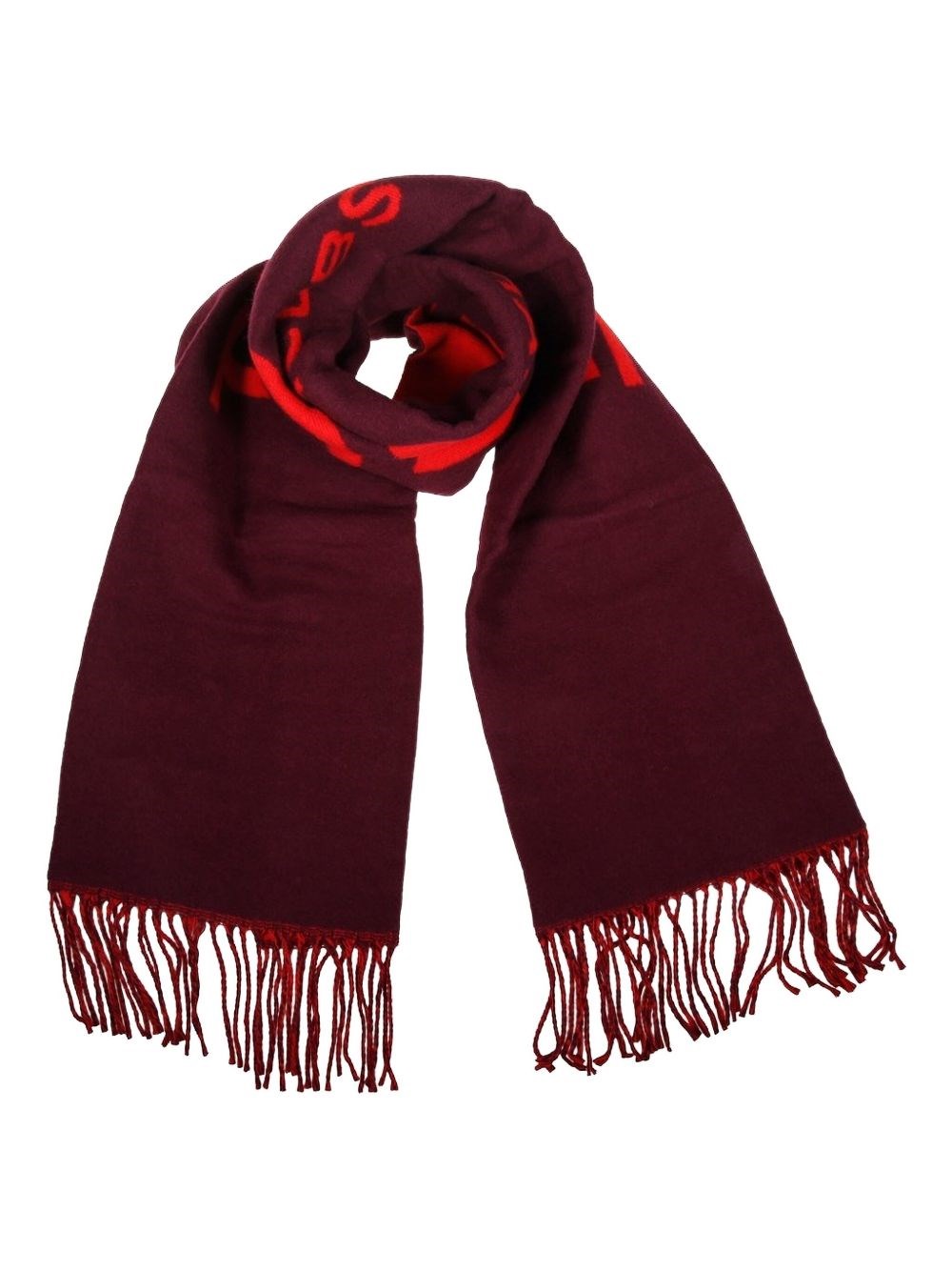 Marc Jacobs Red Wool Blend Fringed Scarf In Brown