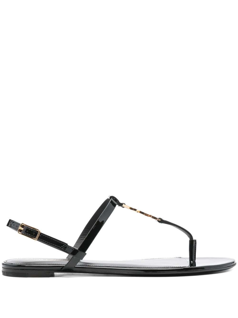 Saint Laurent Black Leather Sandal