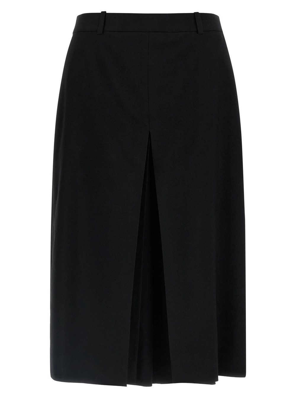 Saint Laurent Black Wool Pleated Skirt In Black