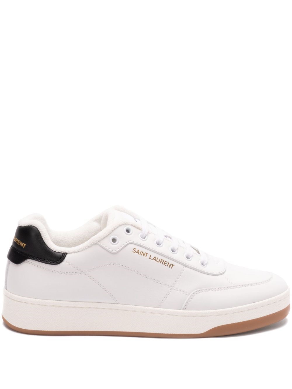 Saint Laurent Sl61 Smooth Leather Sneakers In White