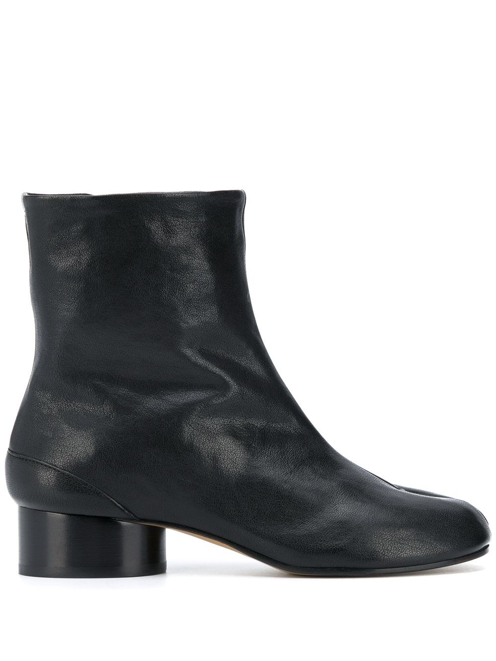 Maison Margiela Woman Ankle Boots Black Size 5 Soft Leather In Animal Print