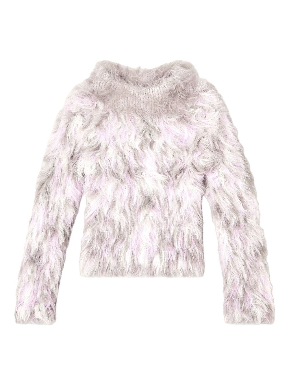 Diesel Long-sleeve Textured Sweater In White