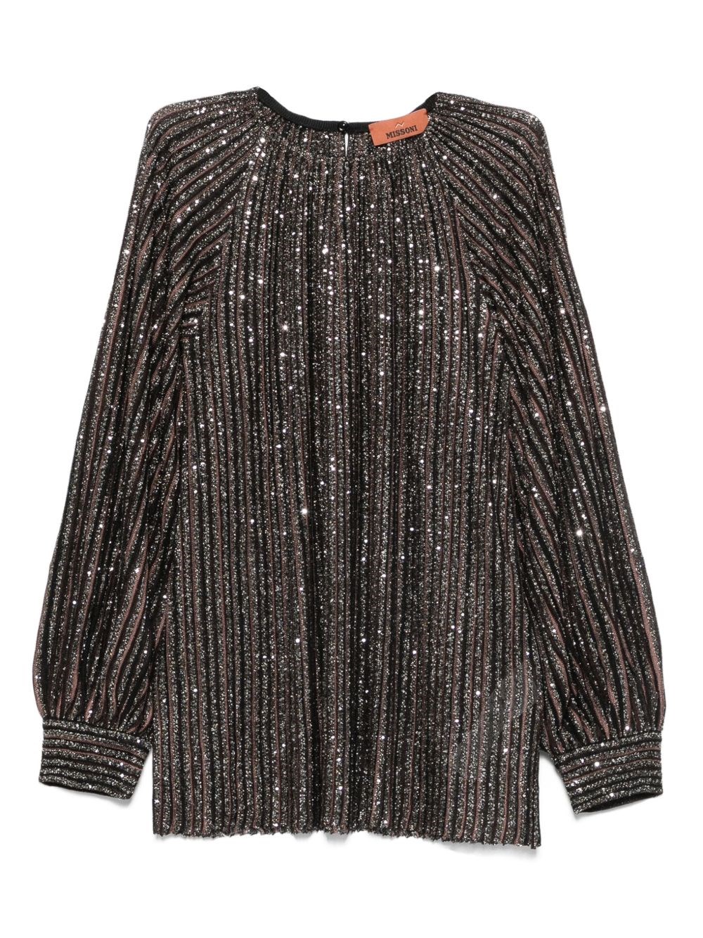 Missoni Textured Brown And Black Striped Sweater In Black