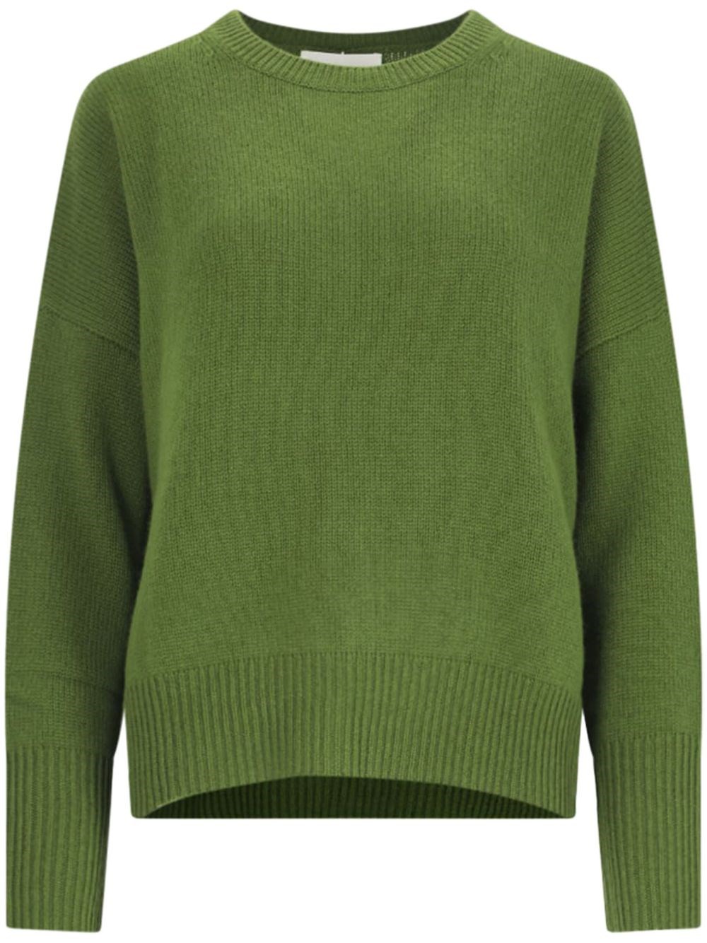 Lisa Yang Moss Green Sweater, Crew Neck In Green