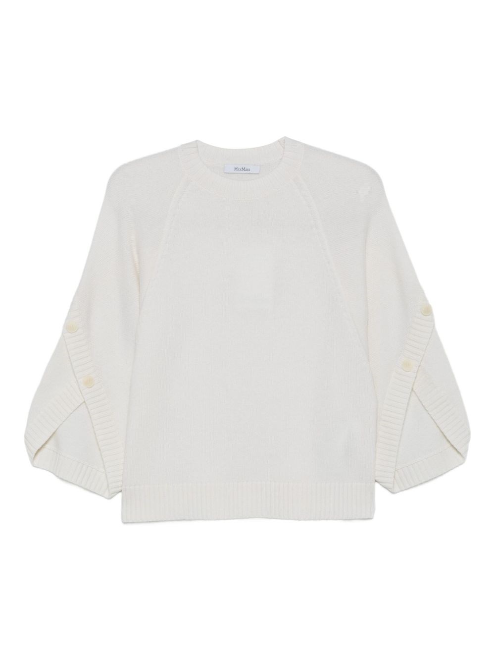 Max Mara White Wool-cashmere Sweater In White