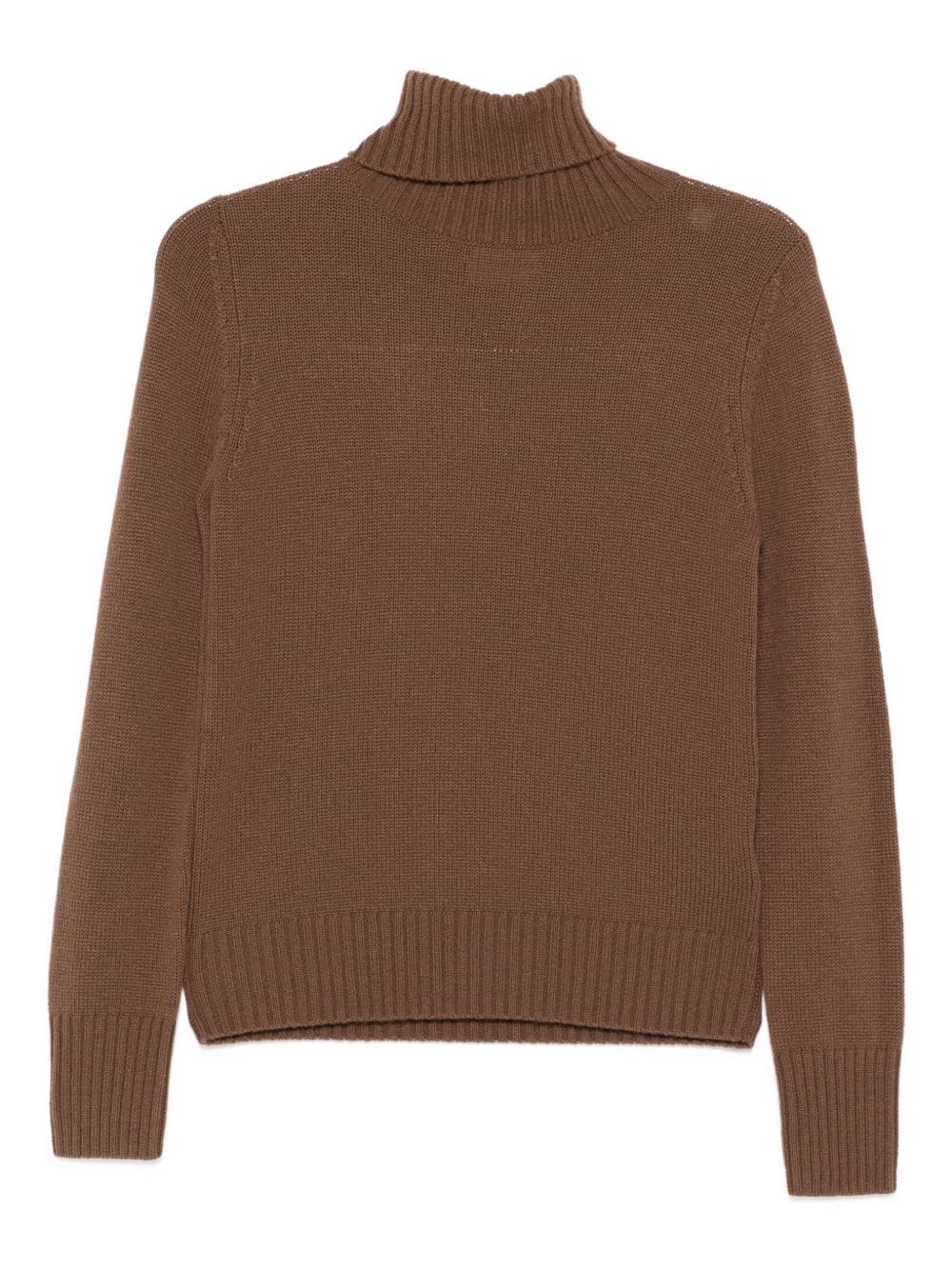 Allude Brown Turtleneck Sweater In Multi