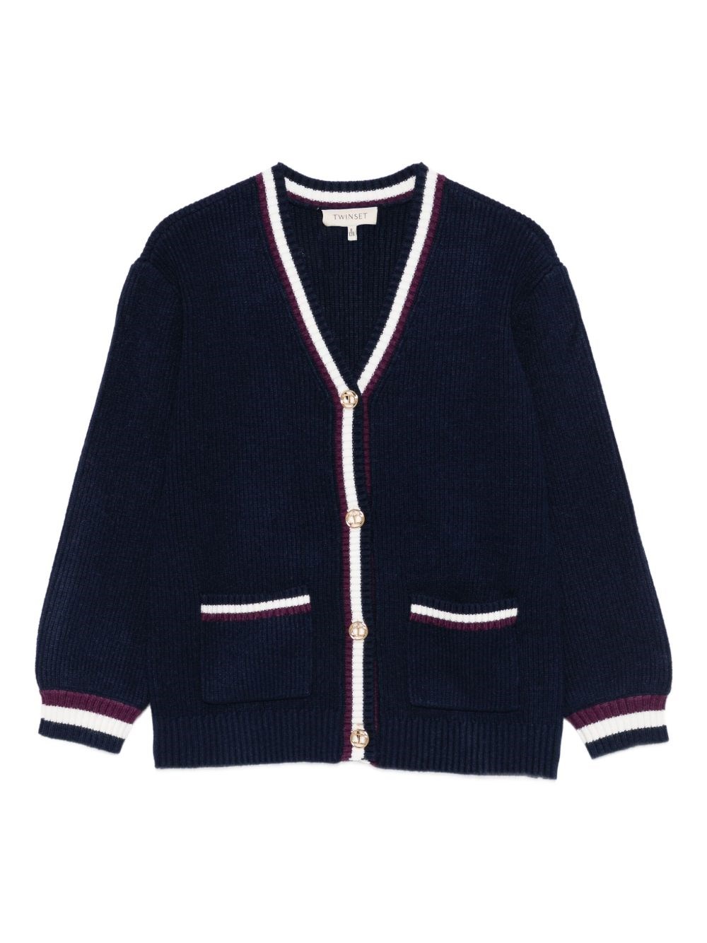 Twinset Kids Cardigan Sweater In Blue