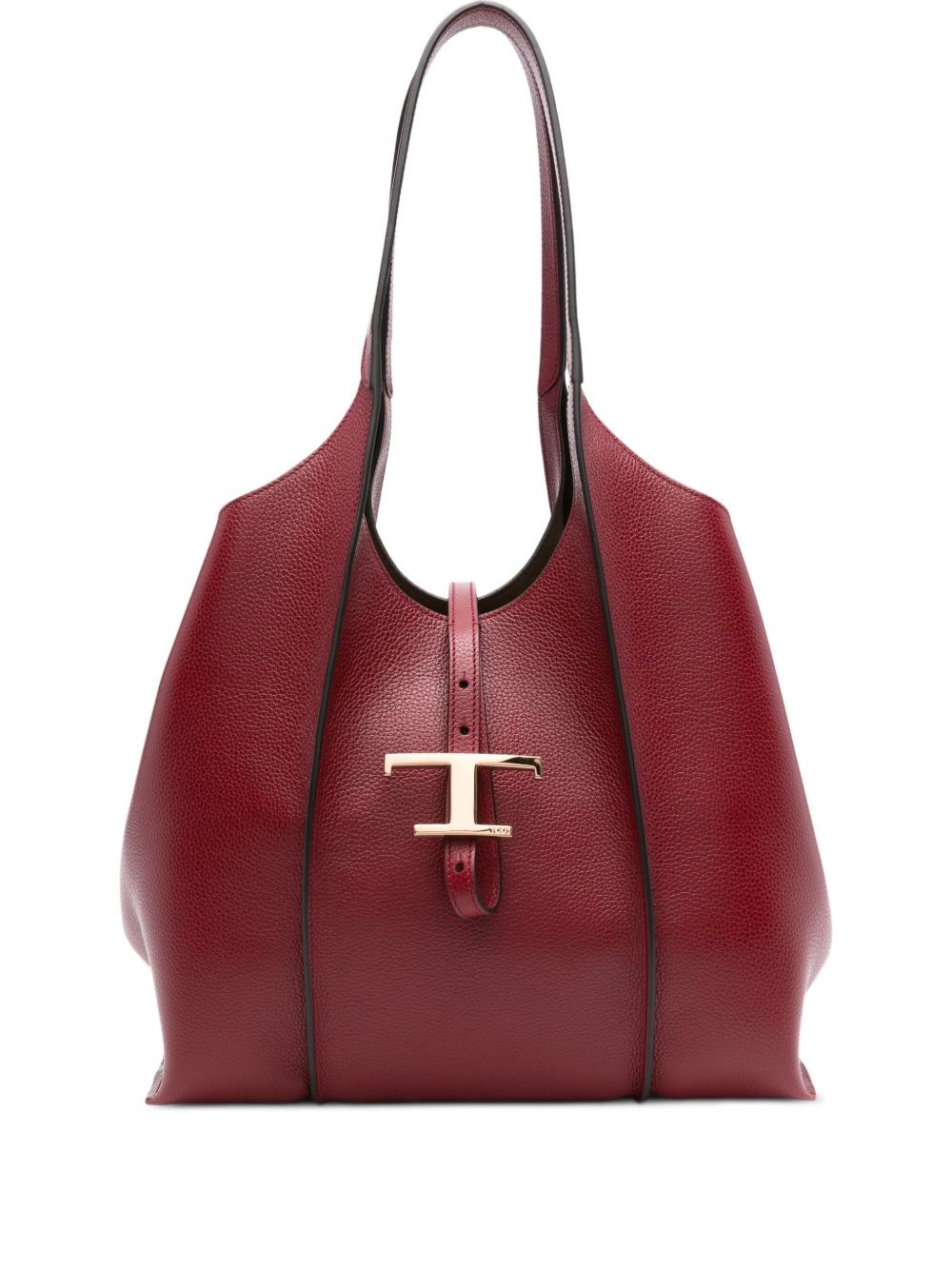 Tod's T Timeless Leather Shopping Bag In Red