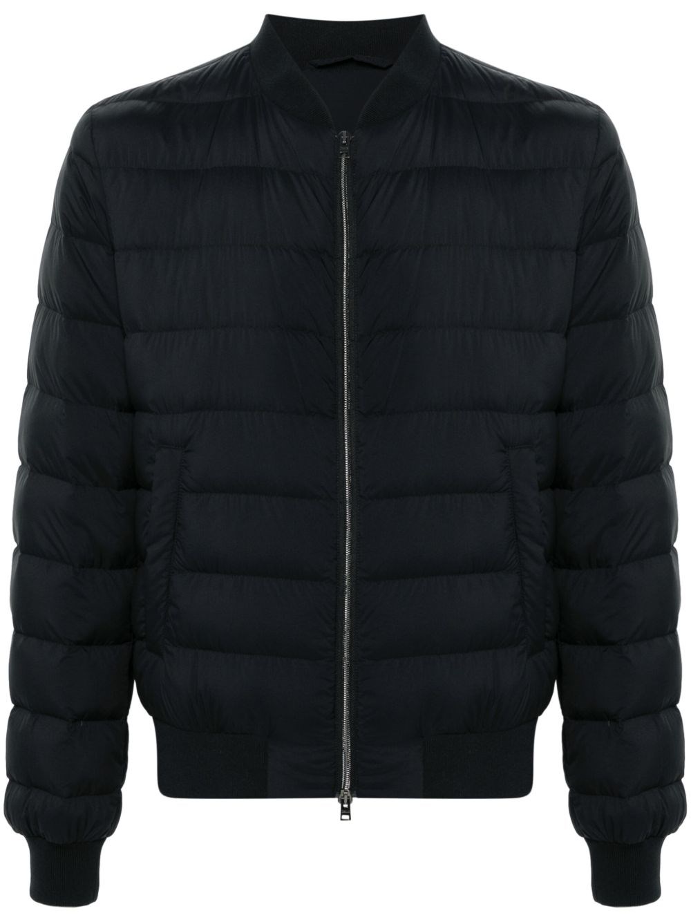 Herno Quilted Bomber Jacket With Goose Down Fill In Blue