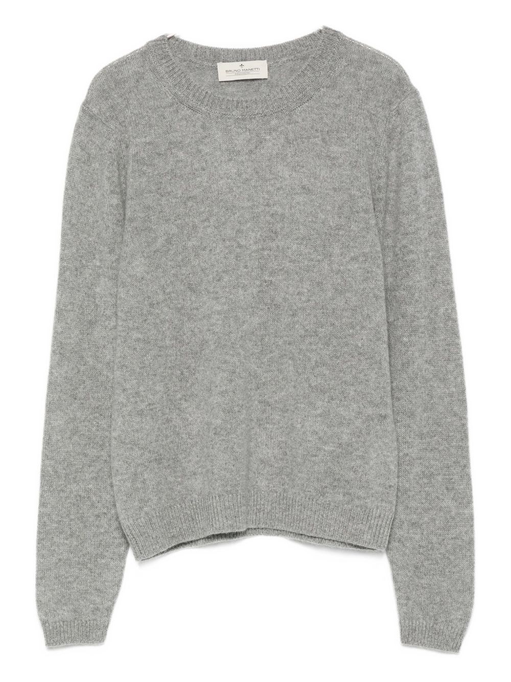 Bruno Manetti Grey Cashmere Wool Crew Neck Sweater In Gray