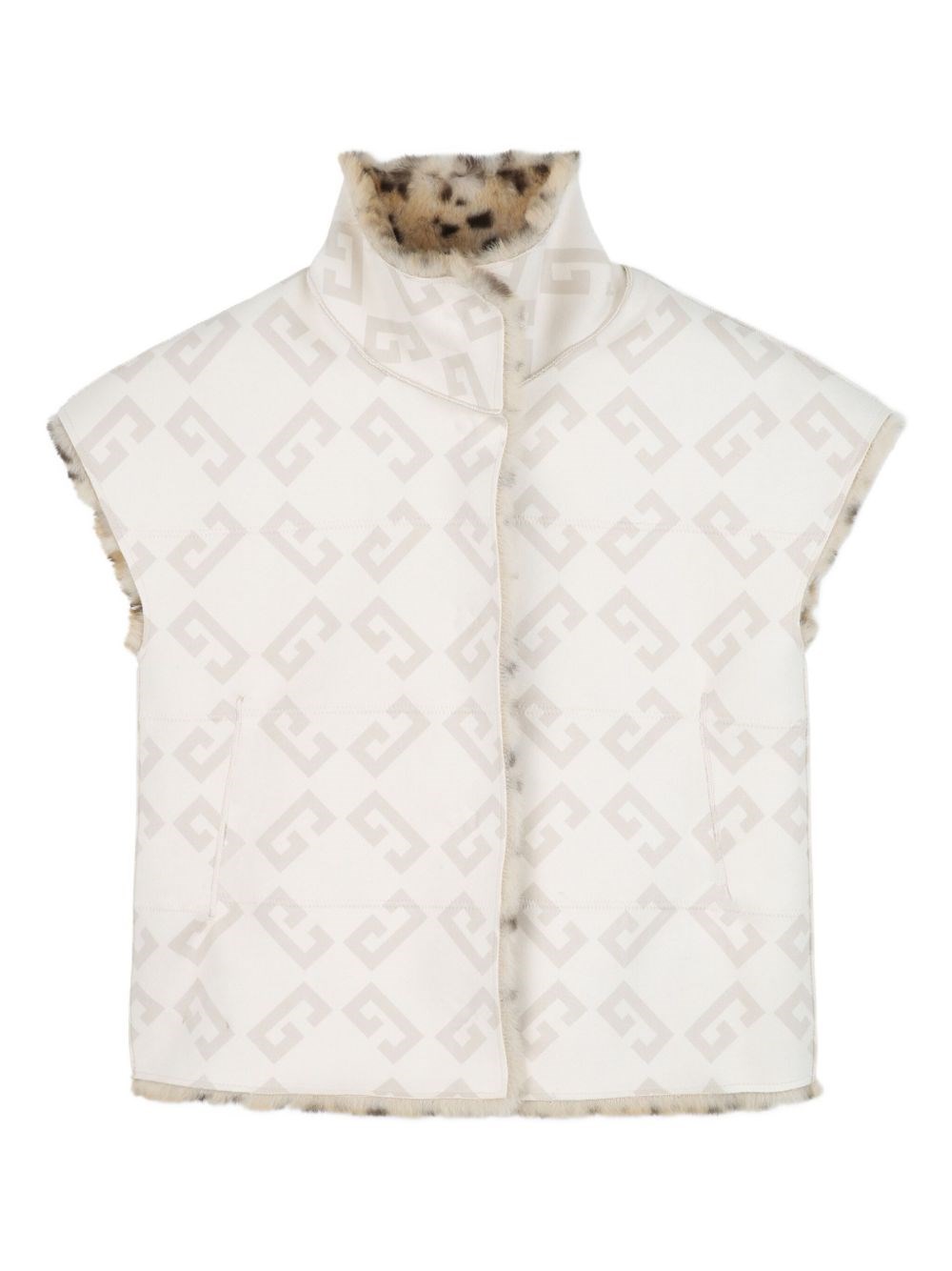 Givenchy Kids Gilet With Leopard Print Faux Fur Lining In White