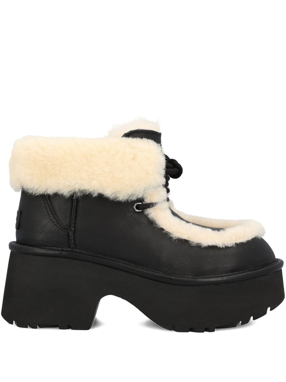 Ugg Classic Esmee Leather Lace Up Boots In Black