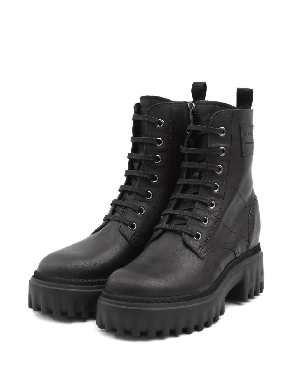 Hogan Platform Ankle Boots With Laces 20 Mm In Black