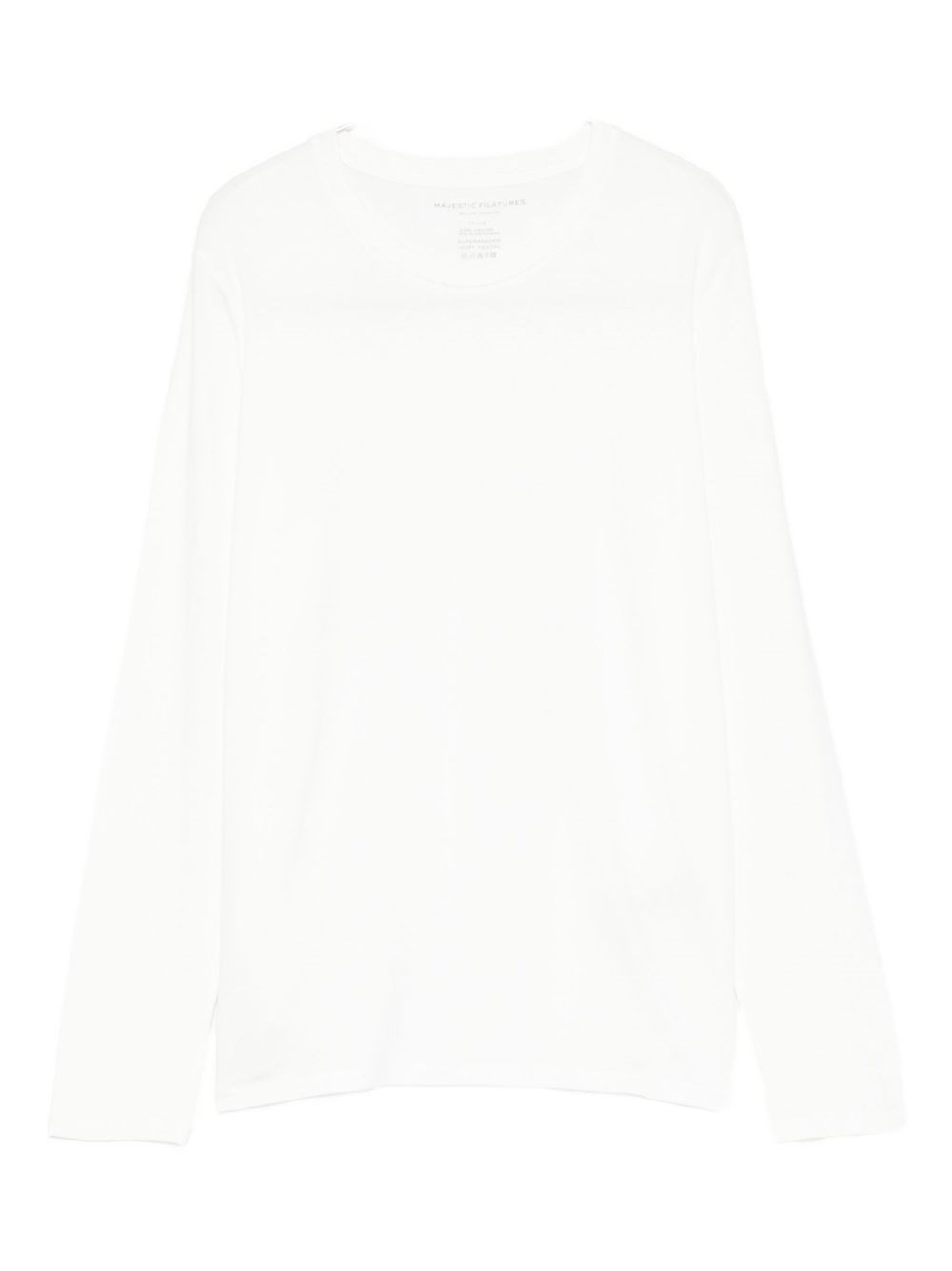 Majestic Long-sleeve Round-neck Sweater In White