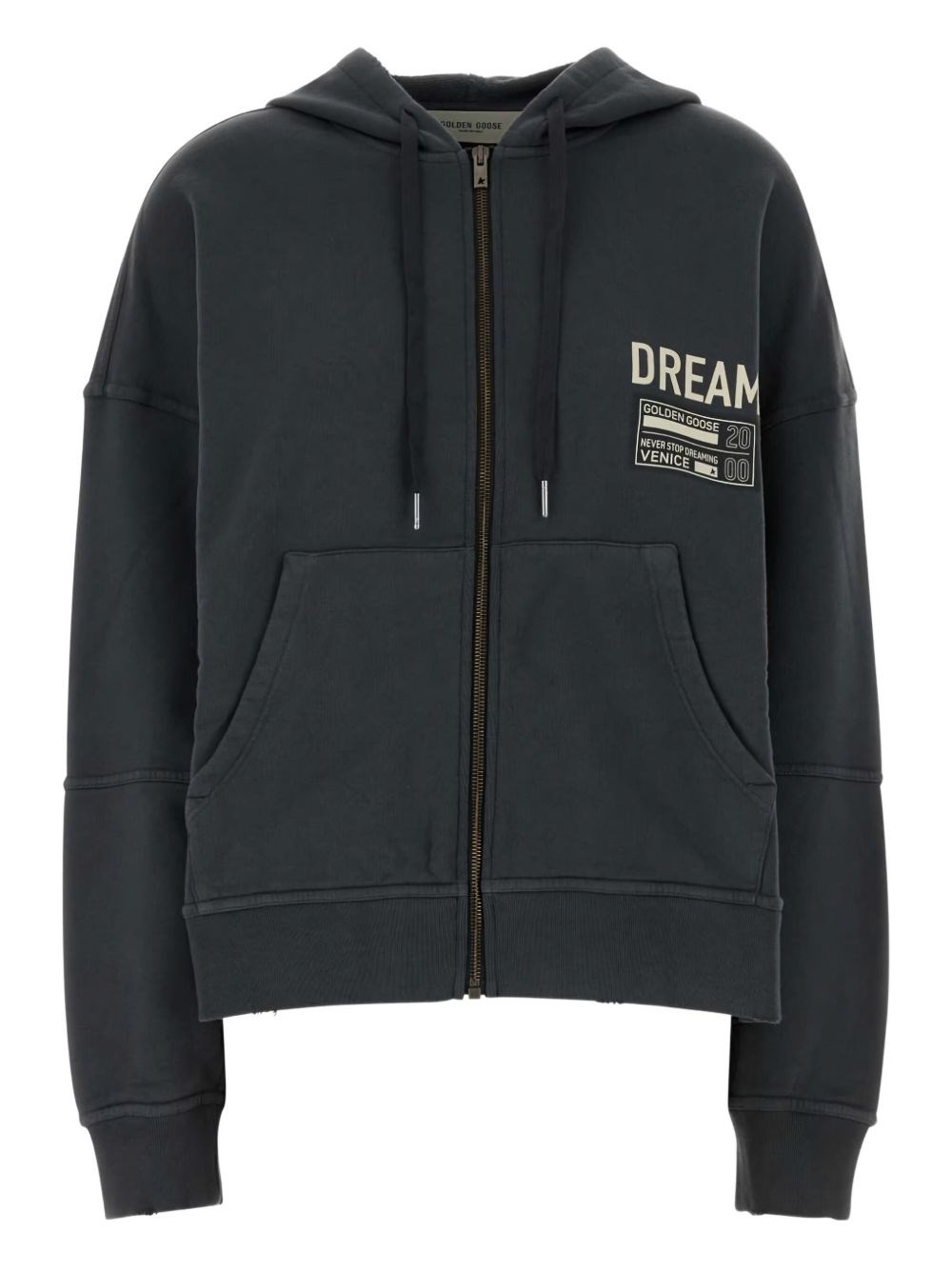 Golden Goose Deluxe Brand Dark Grey Cotton Oversize Ottaviano Sweatshirt In Green
