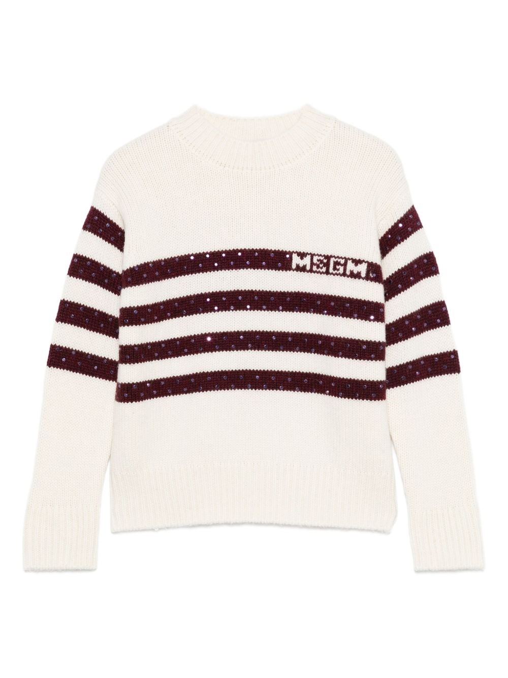 Msgm Kids Sweater With Sequins In White