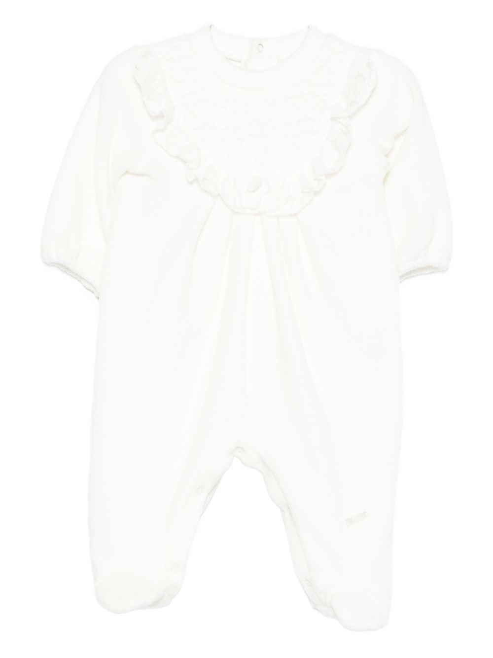 Lalalù Lalalu Ruffled Romper In White