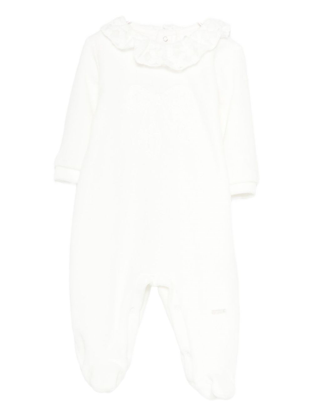 Lalalù Kids' Lalalu' Ruffled Collar Romper In White
