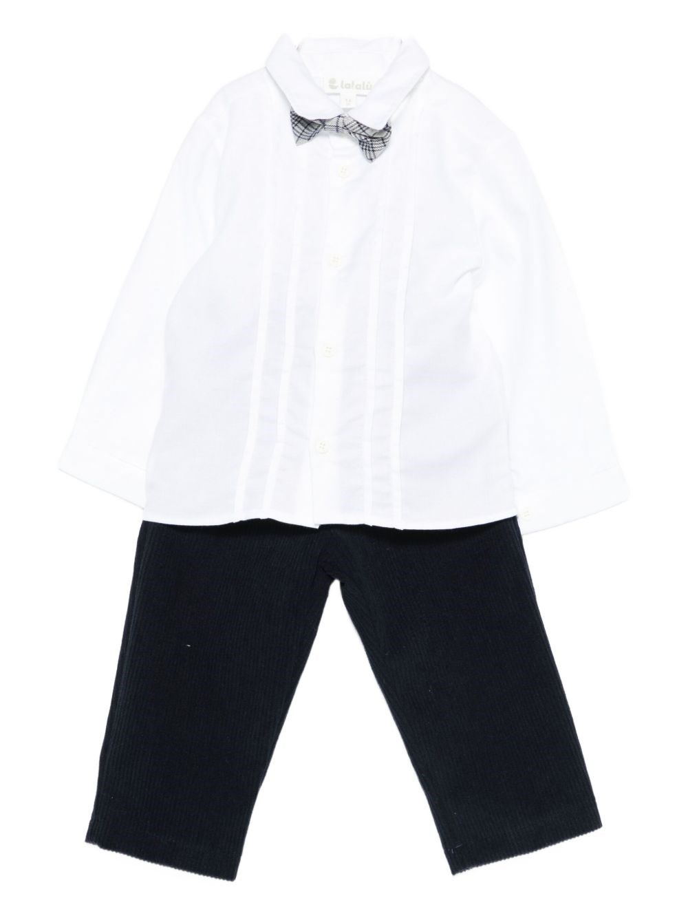 Lalalù Lalalu Corduroy Pants (set Of Two) In White