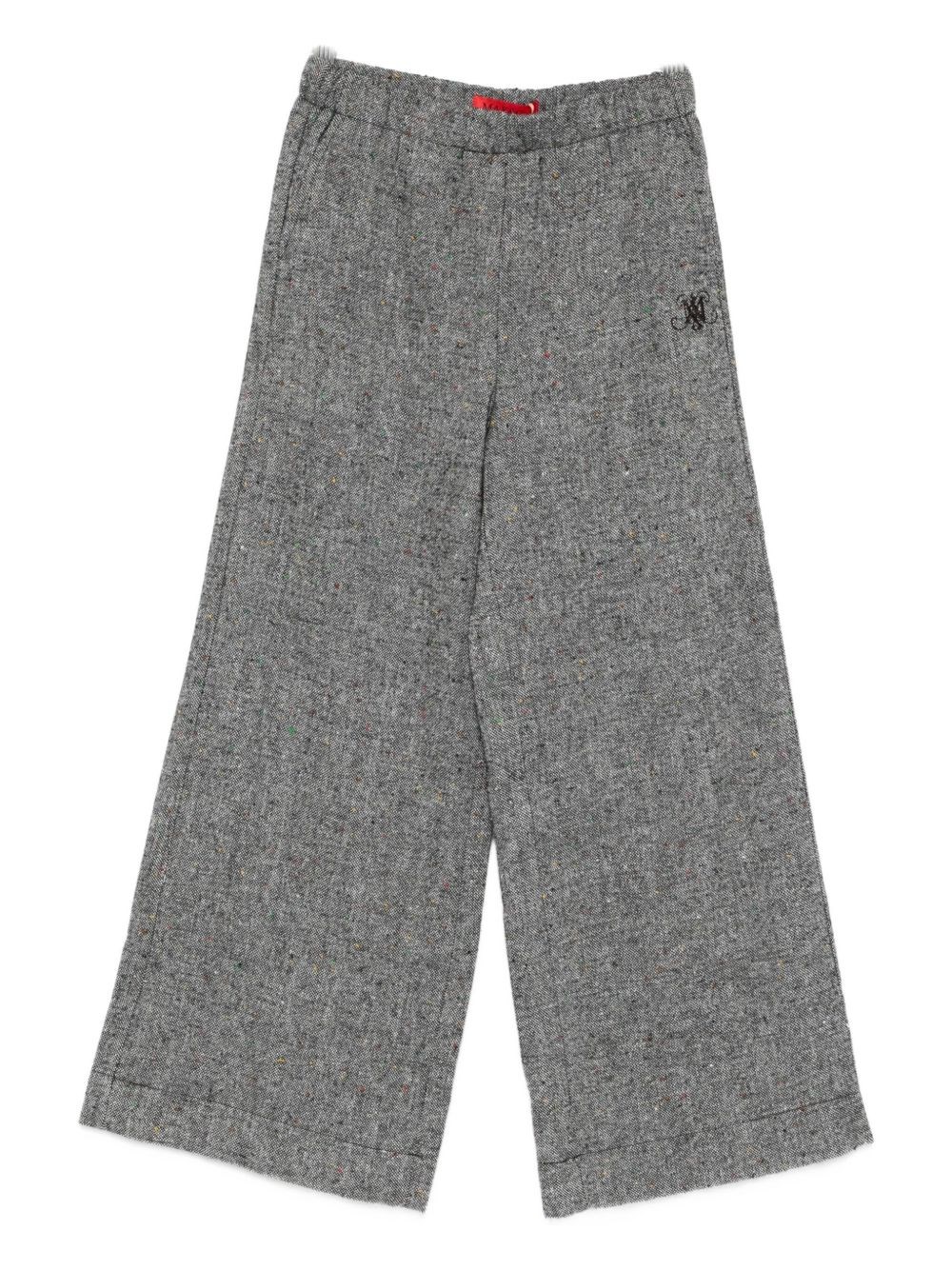 Max & Co Max&co. Kids Embroidered Logo Pants In Gray