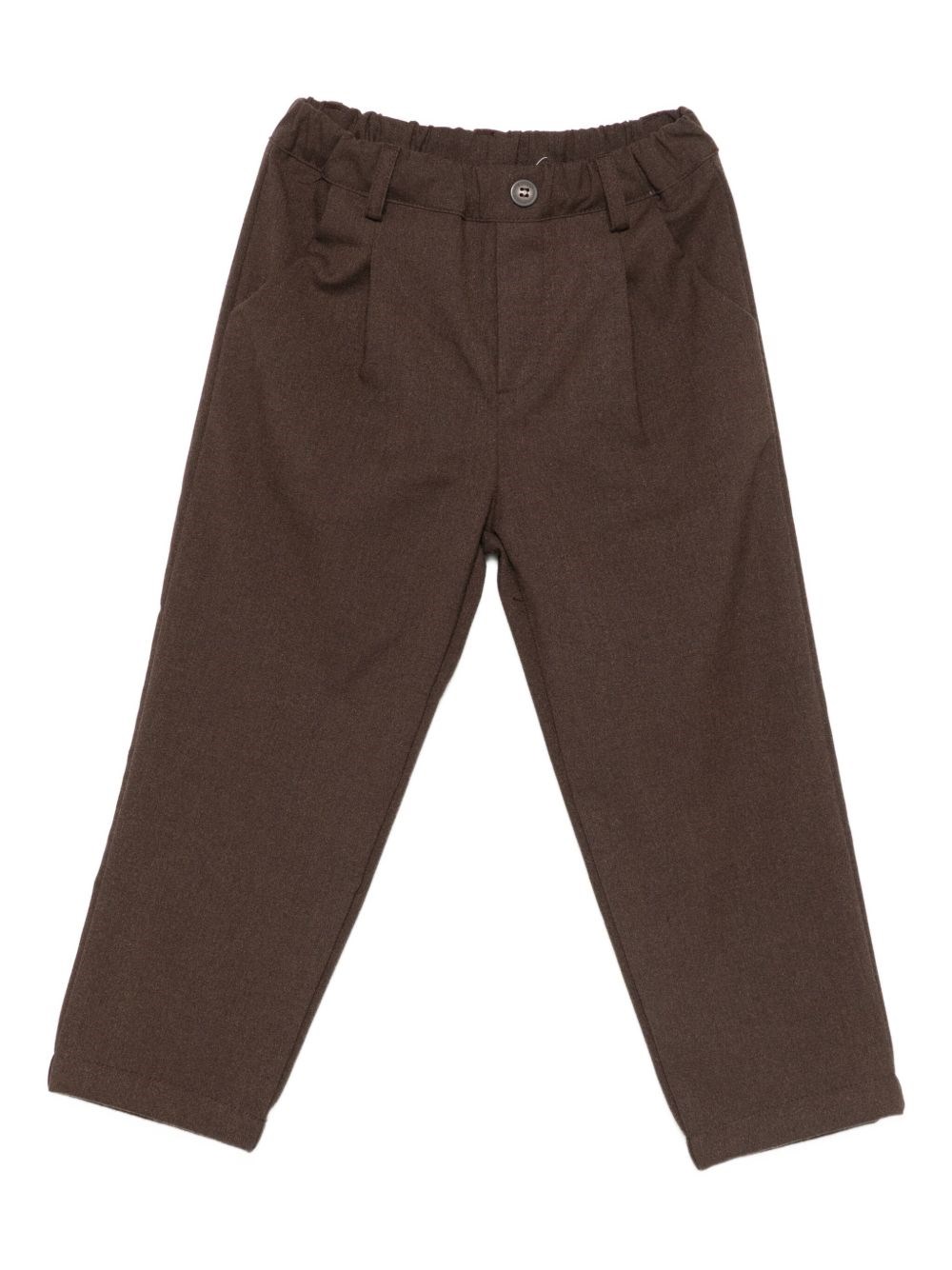 Lalalù Logo-patch Trousers In Brown