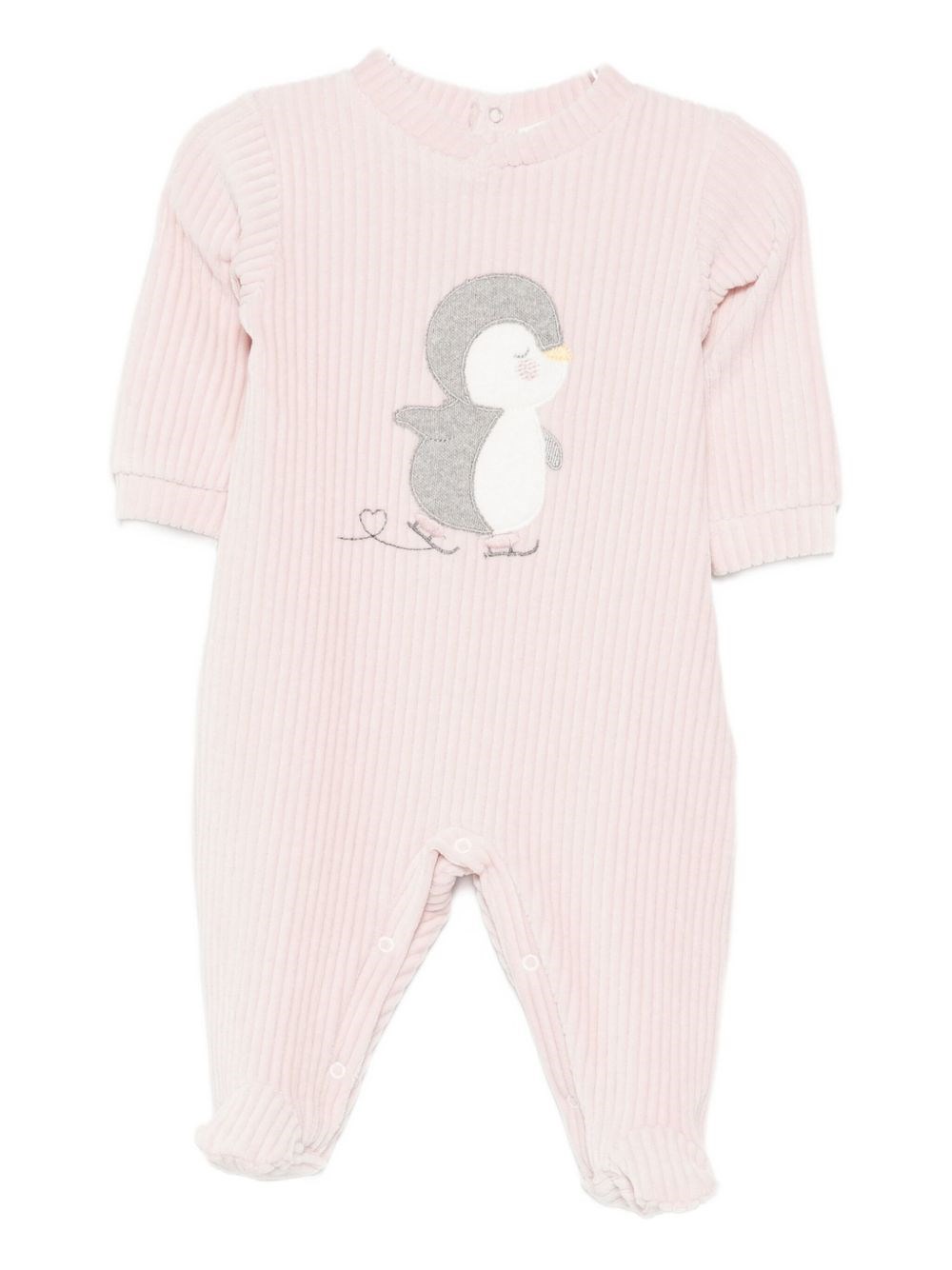 Lalalù Kids' Lalalu Penguin Appliqué Romper In Pink