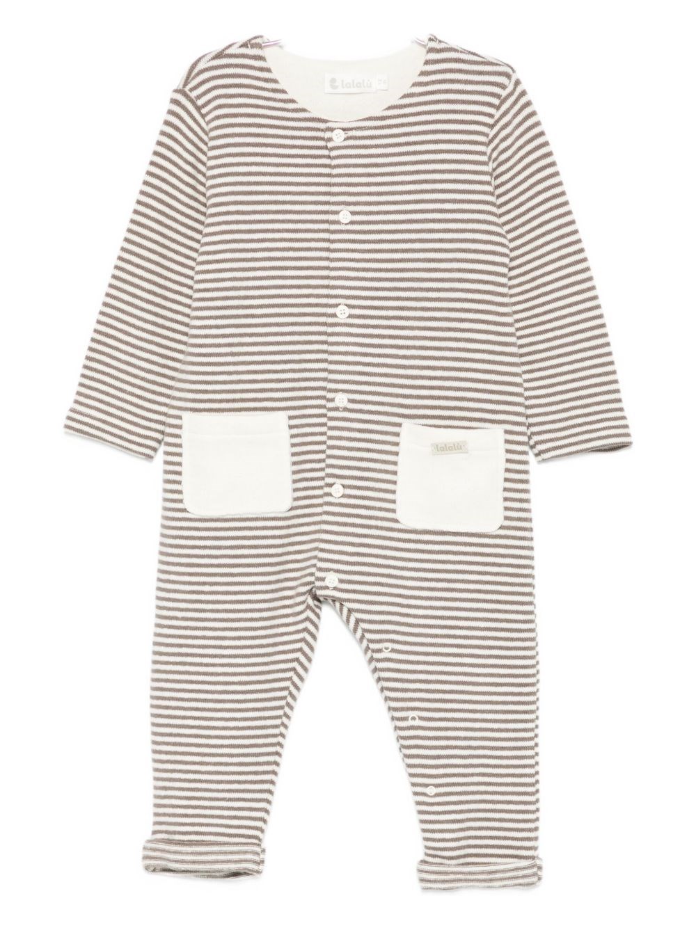 Lalalù Lalalu' Striped Romper In Brown