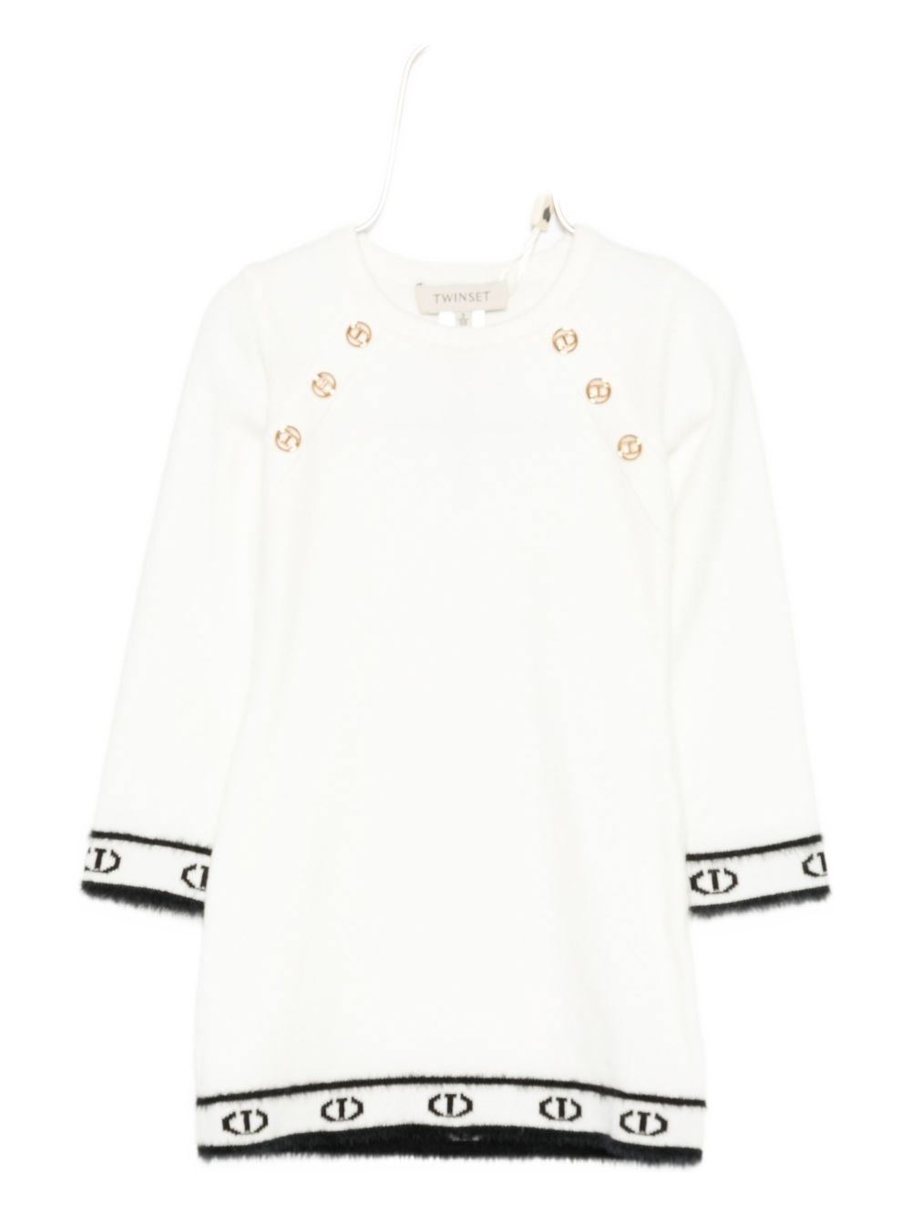 Twinset Kids Dress With Logo In White