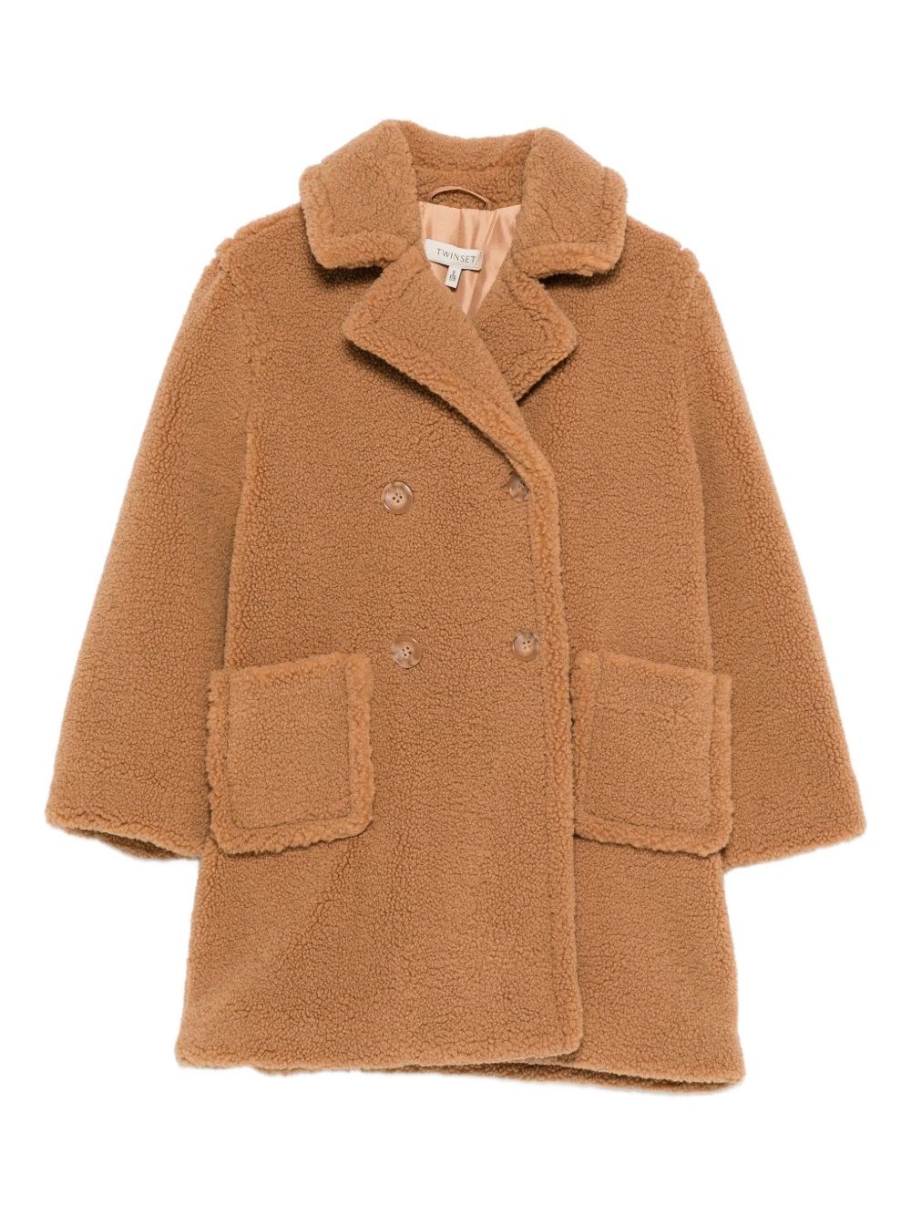 Twinset Kids Double-breasted Coat In White