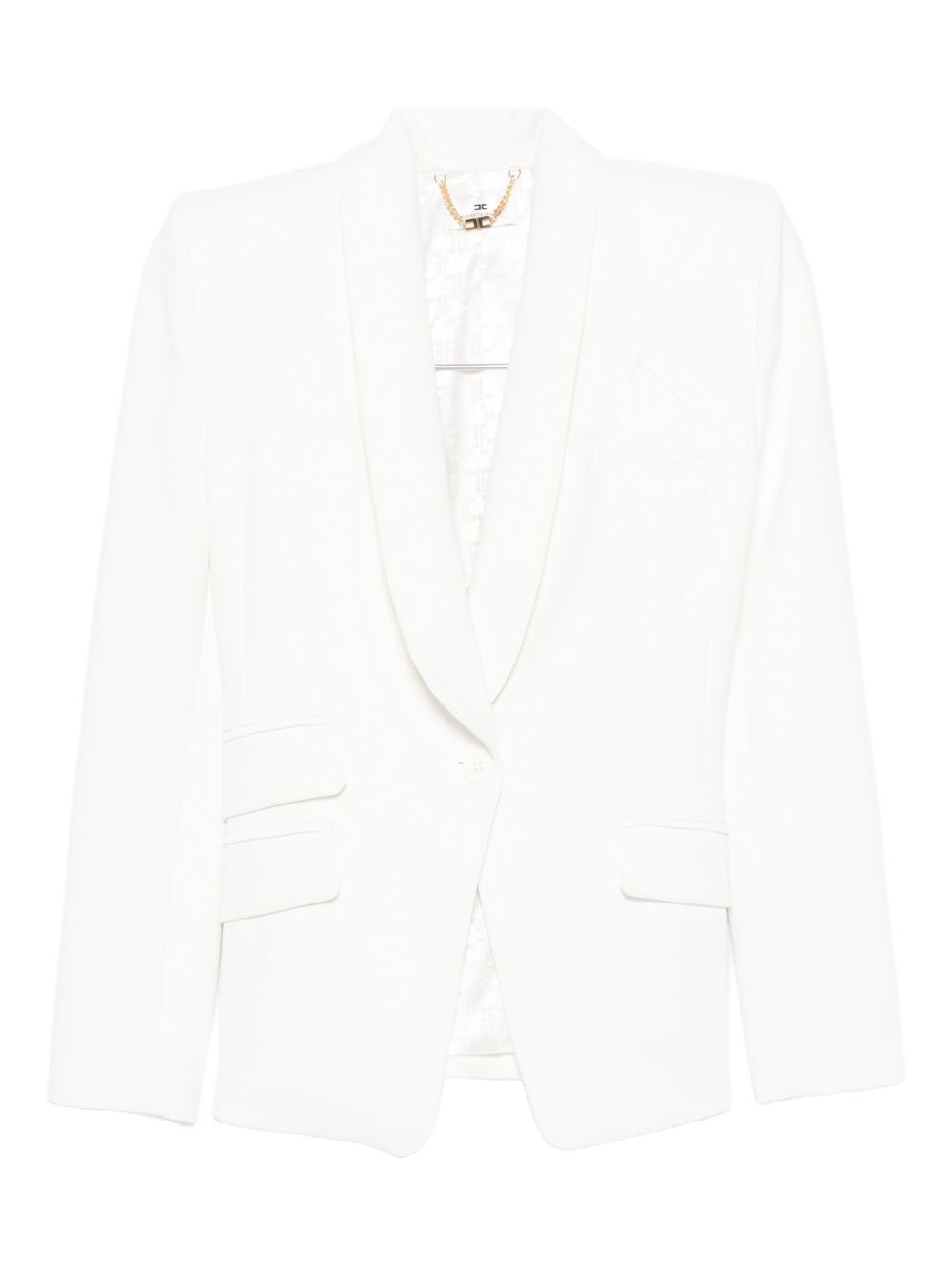 Elisabetta Franchi Suit With Shawl Lapel In White