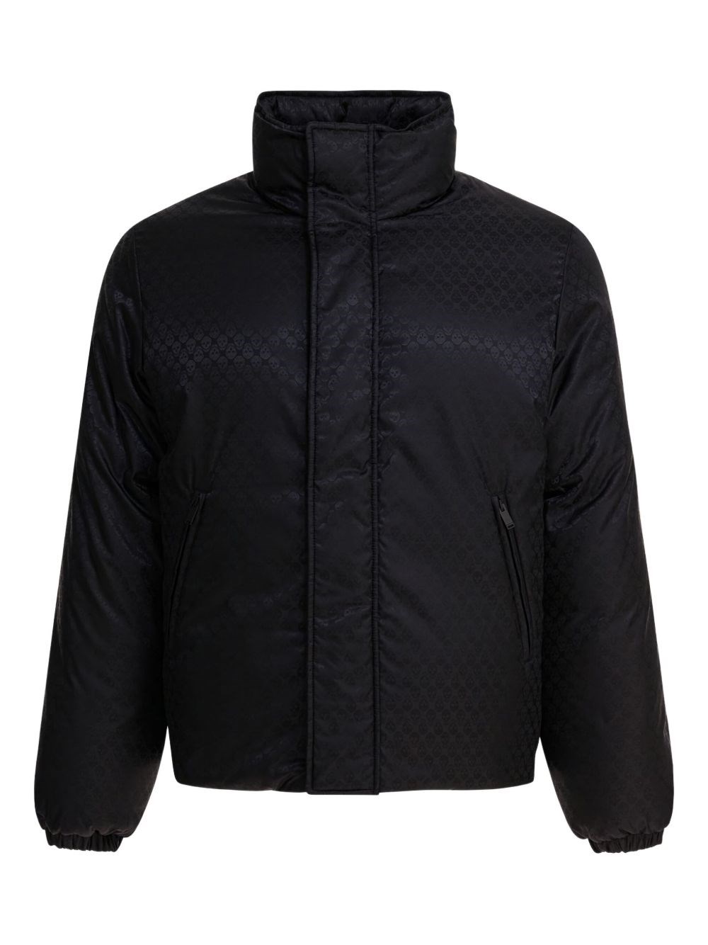 Alexander Mcqueen Quilted Jacket With High Collar And Pockets In Black