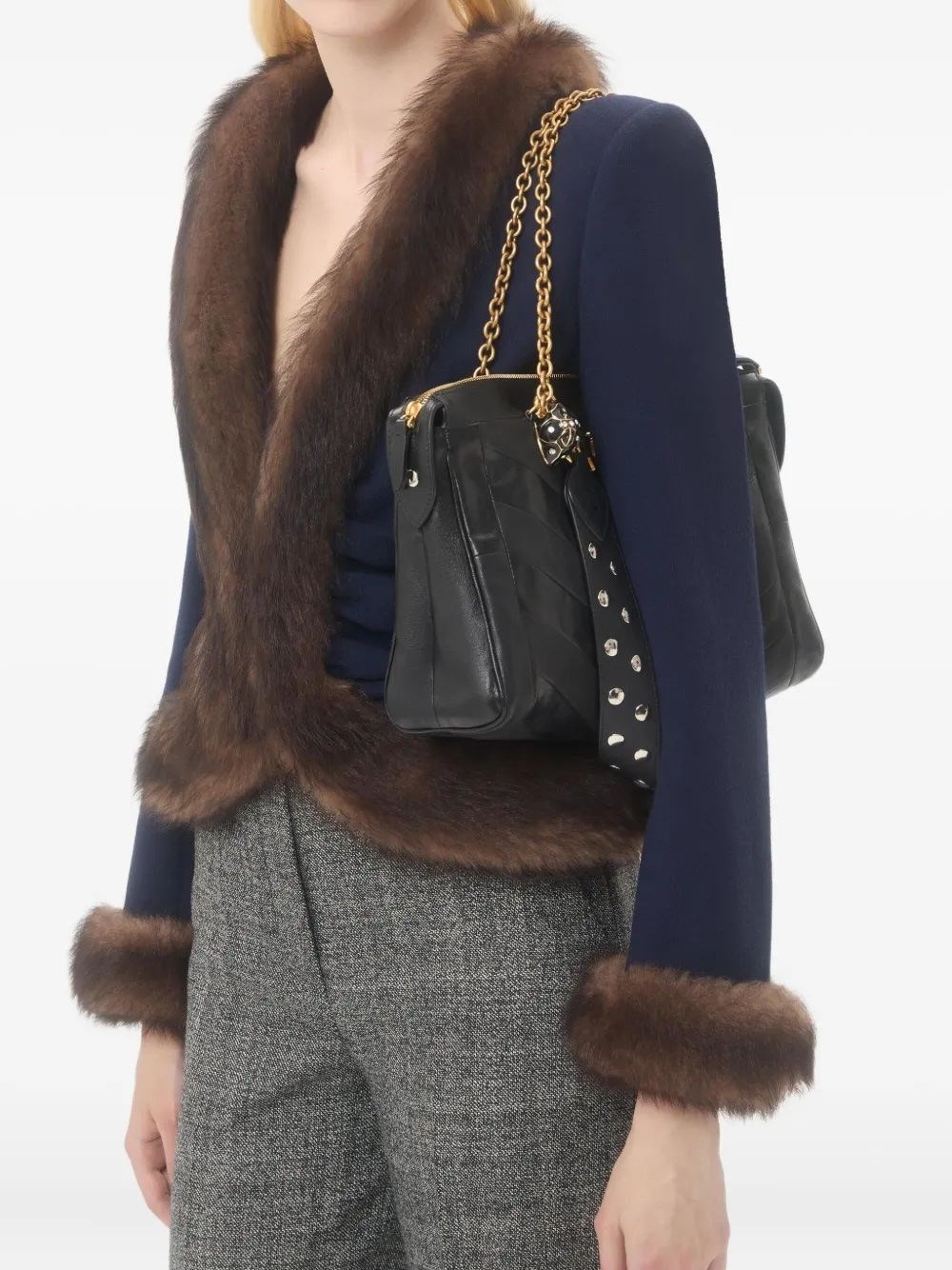 Valentino Garavani Panthea Shoulder Bag In Black