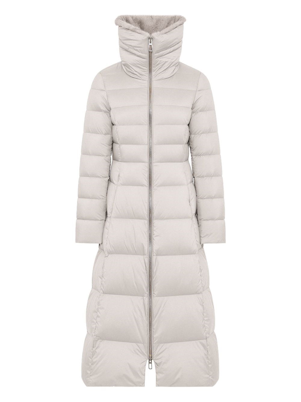 Duno Quilted Down Jacket With Raised Collar In White