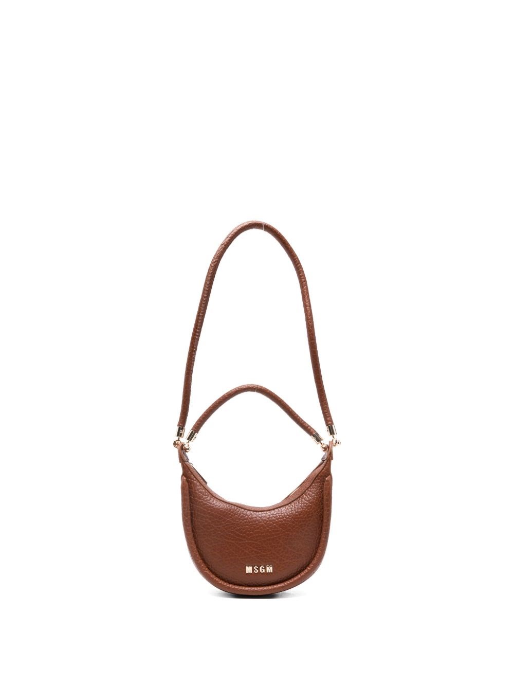 Msgm Kids Brown Logo Shoulder Bag