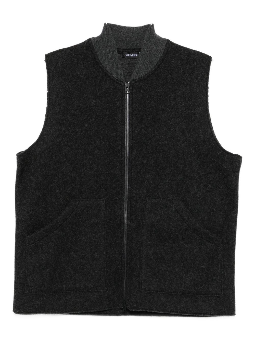 Cenere Zip-up Patch-pocket Vest In Multi