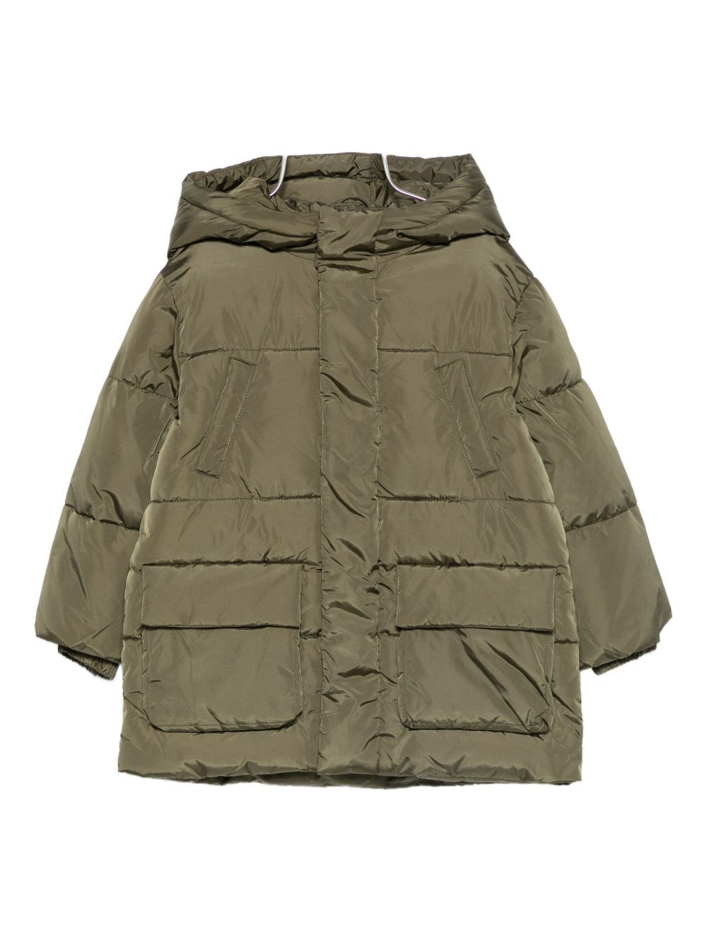 Lalalù Hooded Padded Jacket In Green
