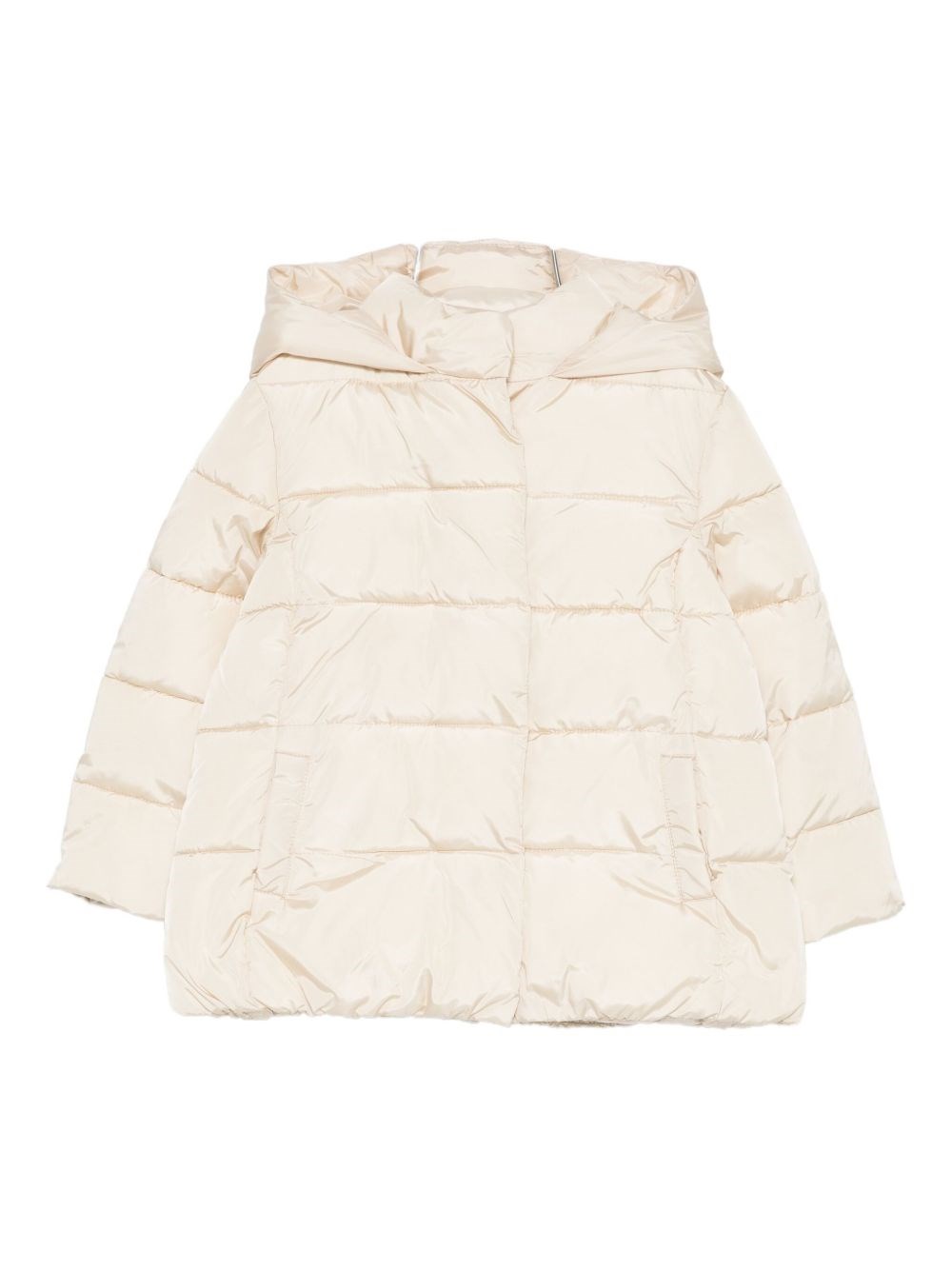 Lalalù Hooded Quilted Coat In White