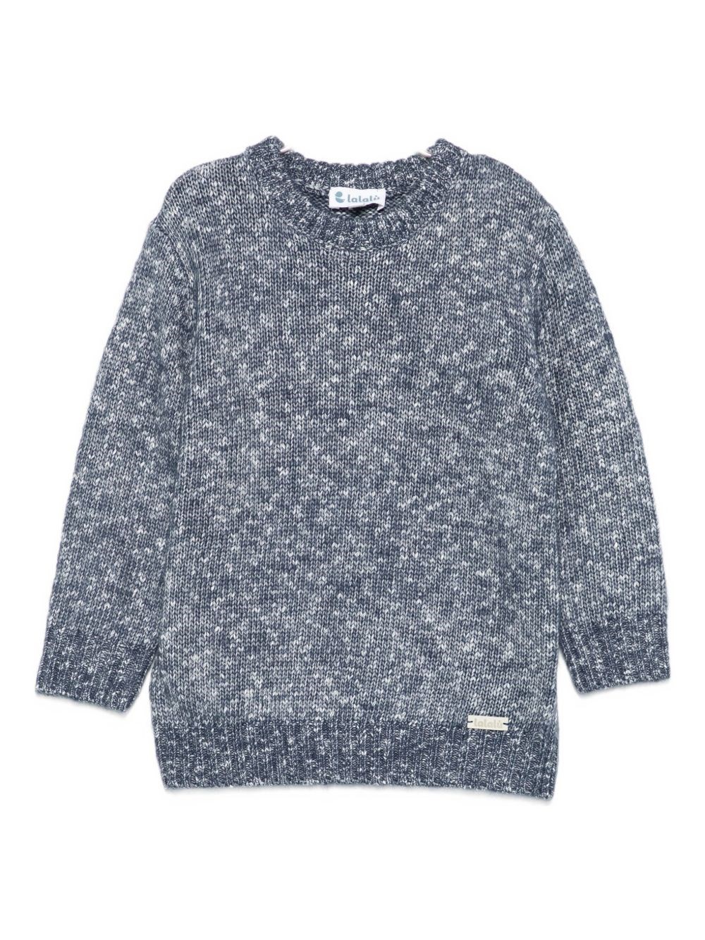 Lalalù Knitted Sweater In Gray