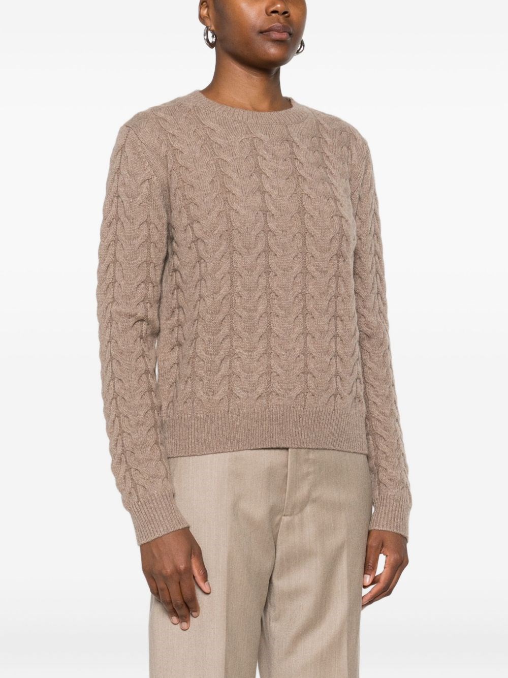Max Mara Braided Knit Sweater In Neutral