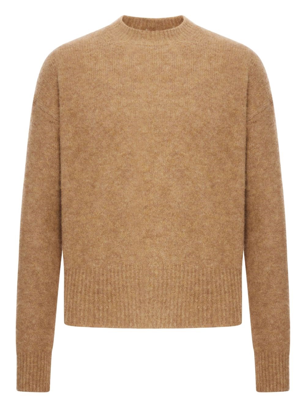 Ami Alexandre Mattiussi Ami Paris Crew Neck Sweater With Logo In Brown