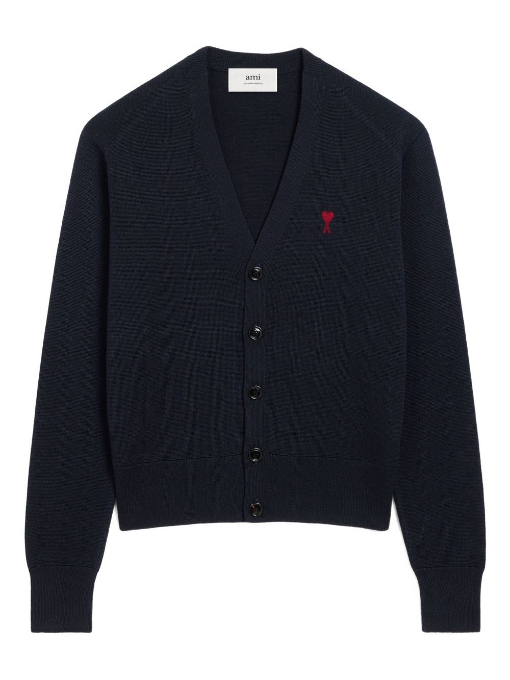 Ami Alexandre Mattiussi Ami Paris De Coeur Wool Cardigan In Blue