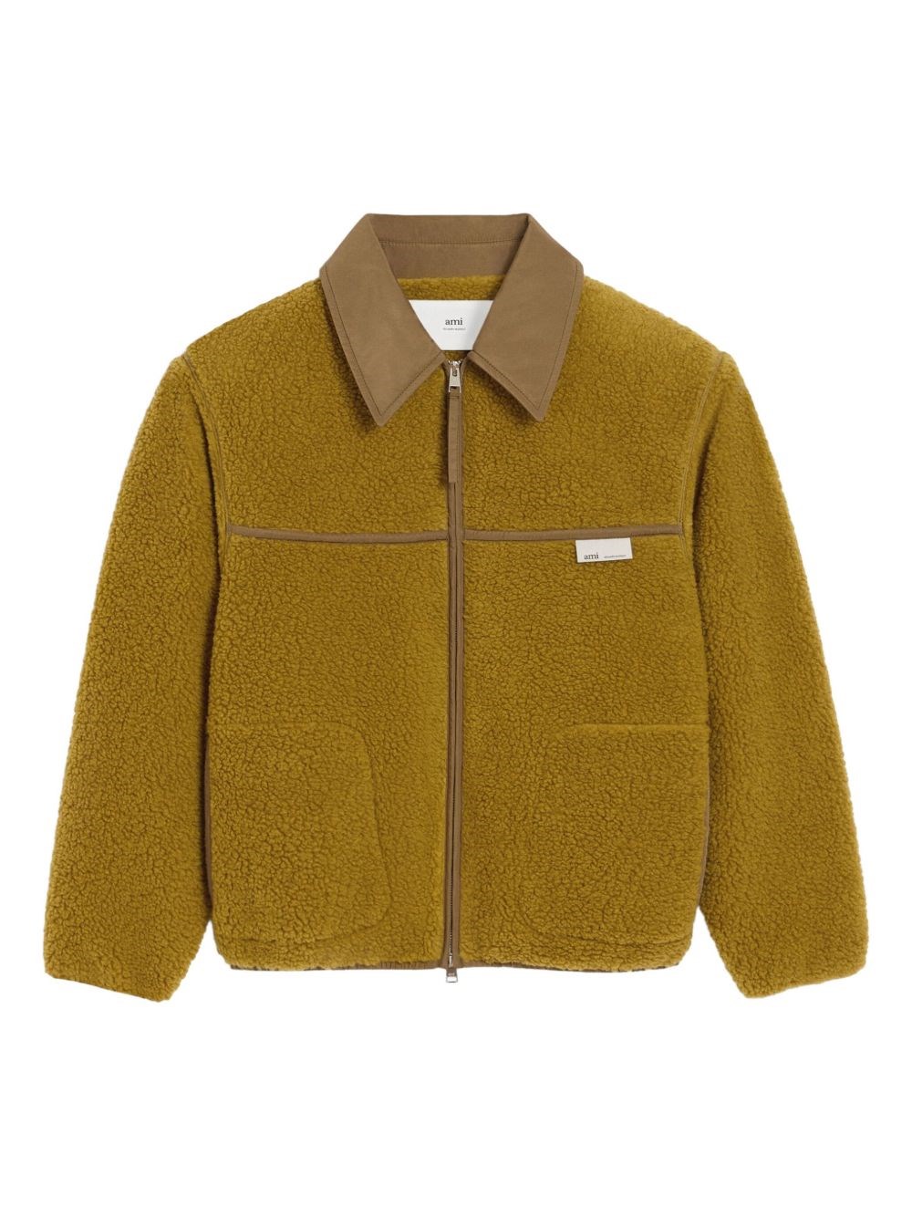 Ami Alexandre Mattiussi Ami Paris Zip Fleece Jacket In Green