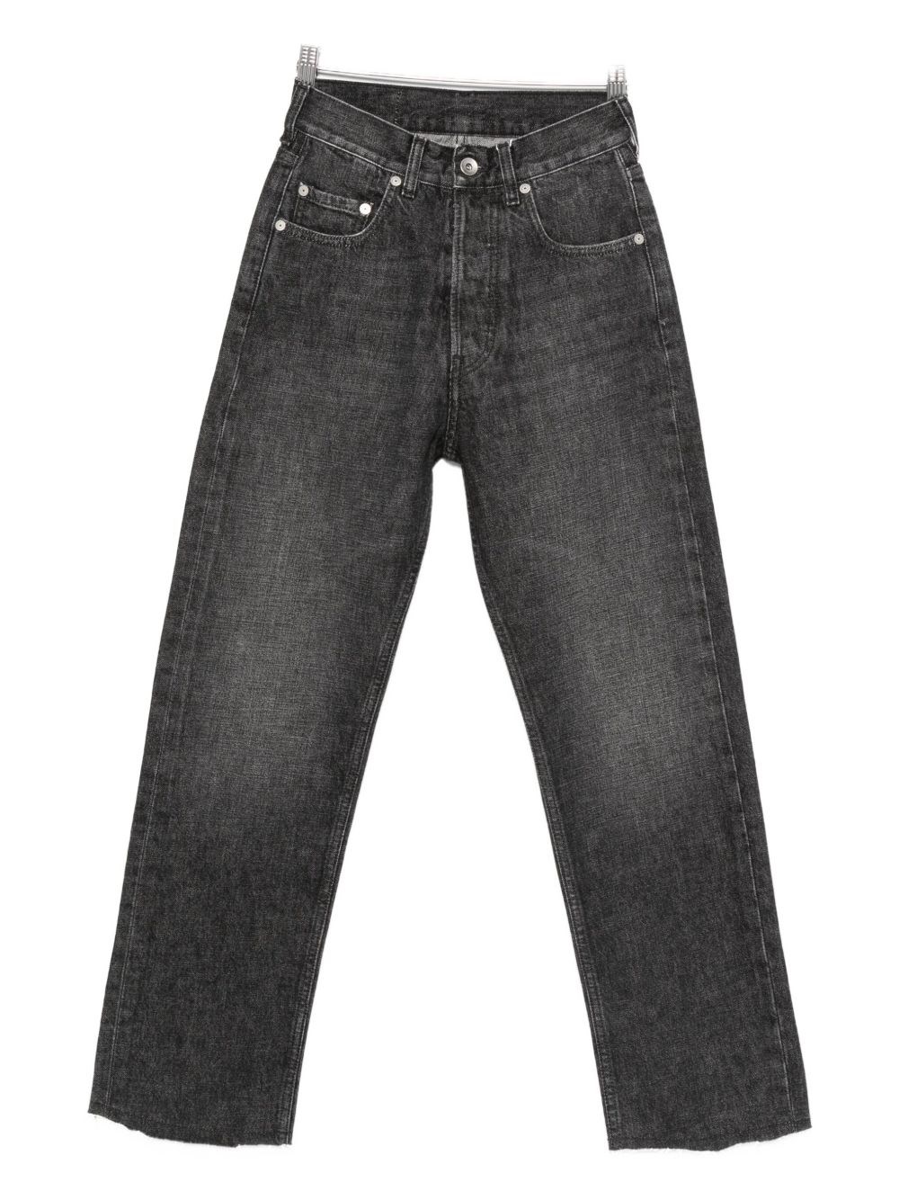 Maison Margiela Frayed Straight-leg Jeans In Gray
