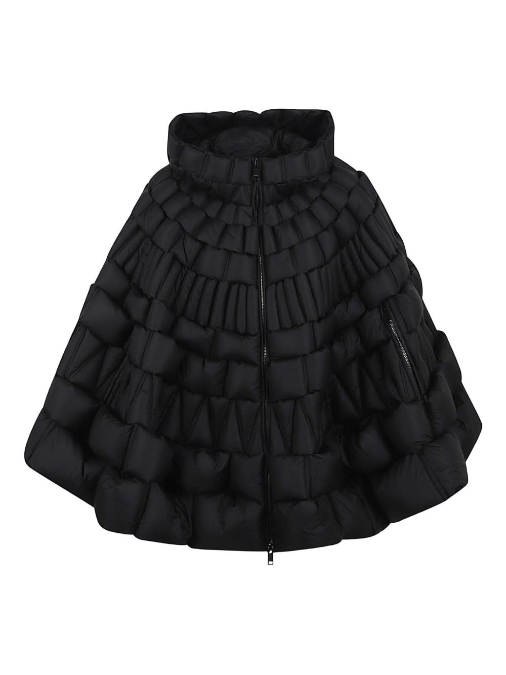Raxxy Quilted Cape With Hood In Black