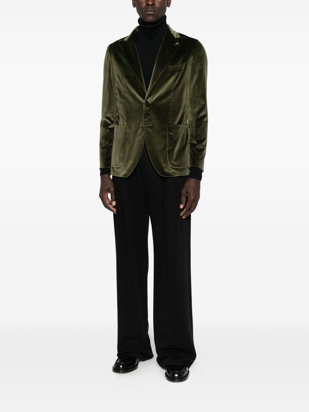 Tagliatore Velvet Jacket In Green