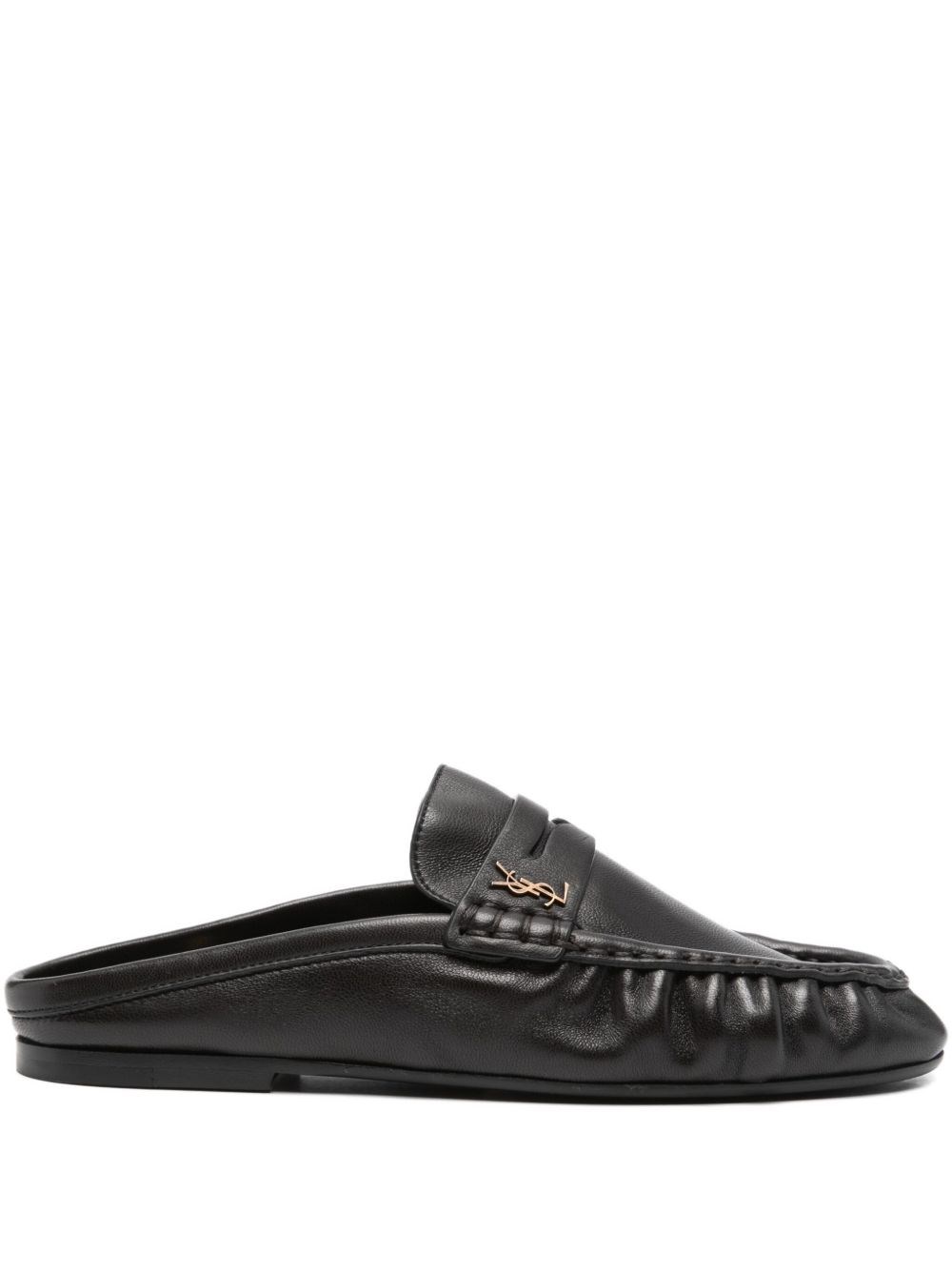 Saint Laurent Ruched Logo Clog In Multi